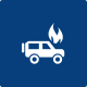 Car insurnace fire and theft icon