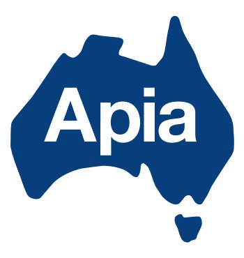 Displaying brand logo in Australian map shaped blue background & brand name in white text