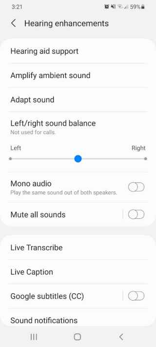 Android hearing enhancements
