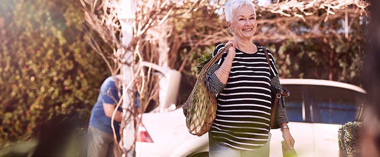 Woman with groceries