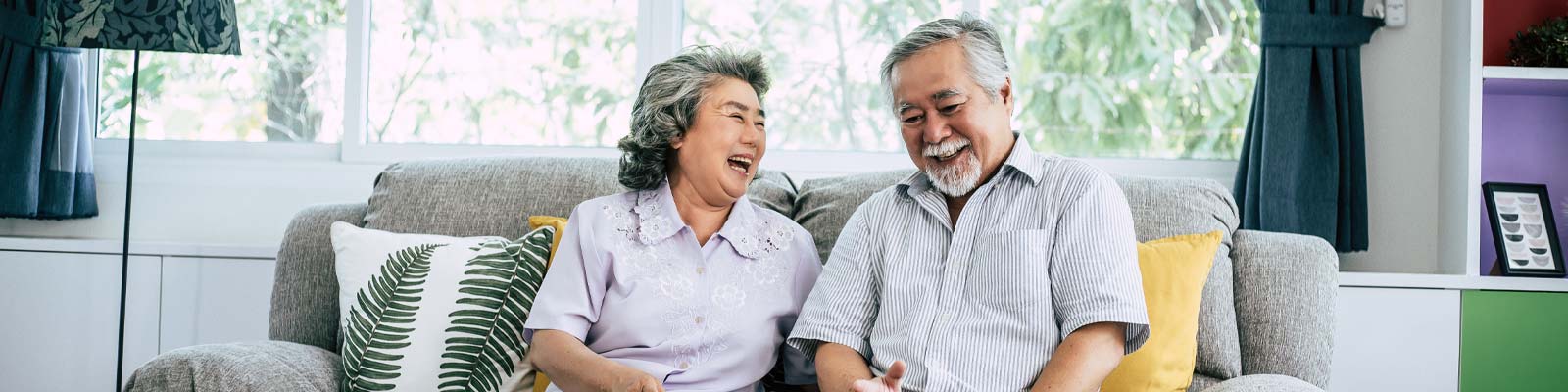 Senior couple laughing and smiling