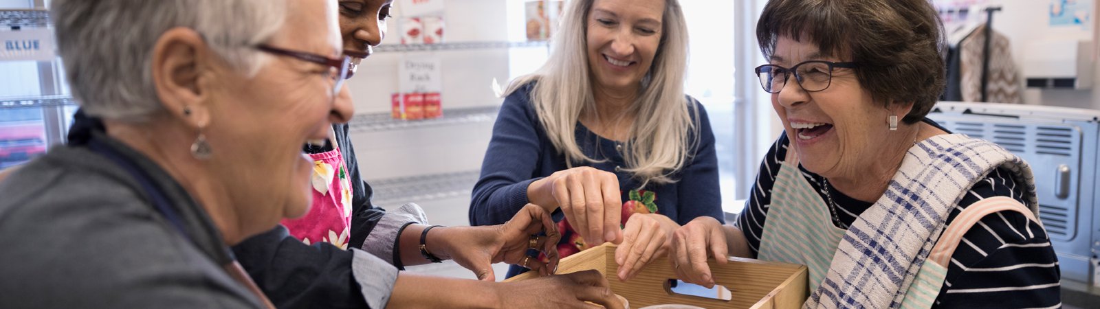 woman volunteering in kitchen