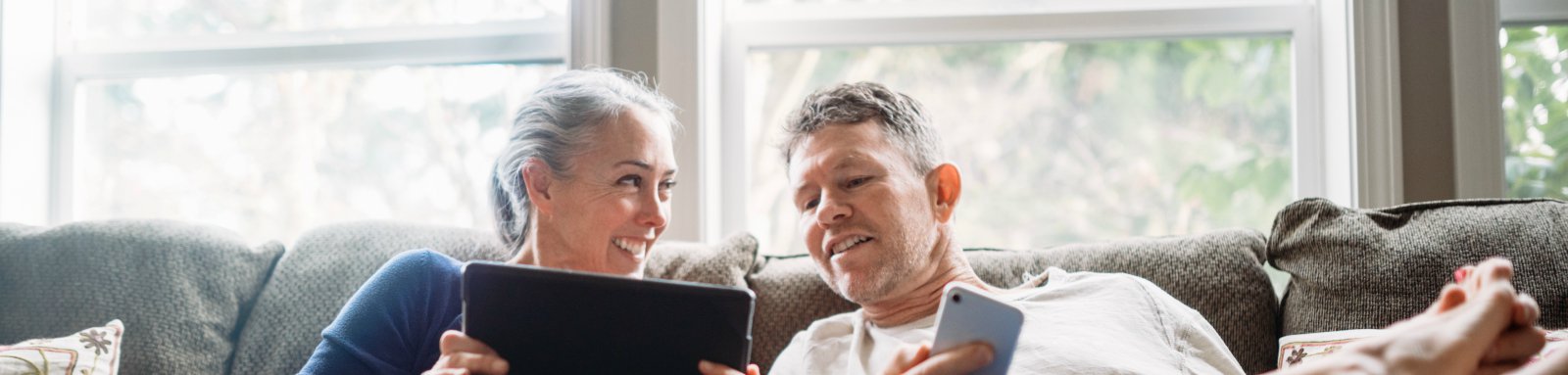 Senior couple playing games