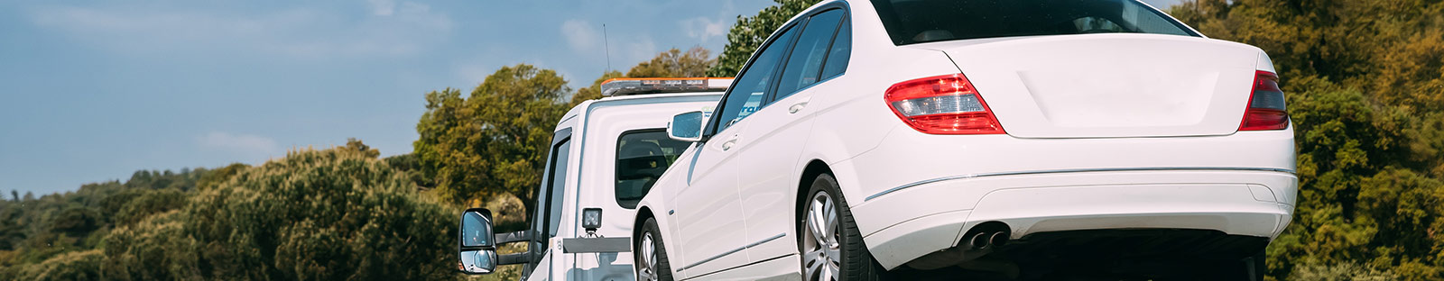 Car Service Transportation Concept. Tow Truck Transporting Car Or Help On Road Transports Wrecker Broken Car. Auto Towing, Tow Truck For Transportation Faults And Emergency Cars . Tow Truck Moving In Motorway Freeway Highway